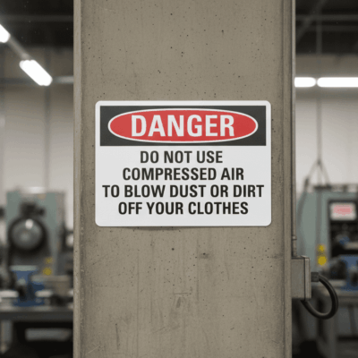 Danger Do Not Use Compressed Air To Blow Dust