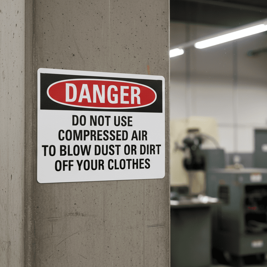 Danger Do Not Use Compressed Air To Blow Dust - Image 2