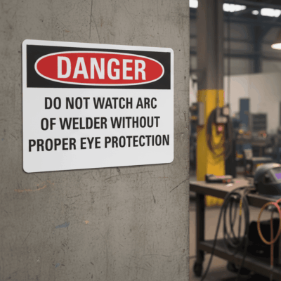 Danger Do Not Watch Arc Of Welder Without Proper