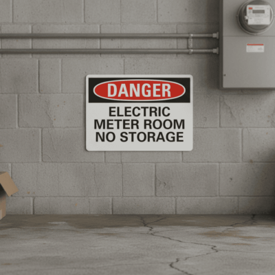 Danger Electric Meter Room No Storage