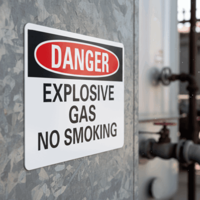Danger Explosive Gas No Smoking