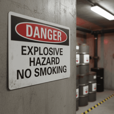 Danger Explosive Hazard No Smoking