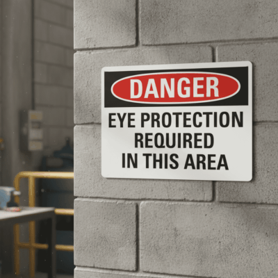 Danger Eye Protection Required In This Area