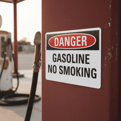 Danger Gasoline No Smoking