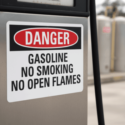 Danger Gasoline No Smoking No Open Flames