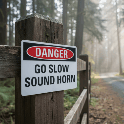 Danger Go Slow Sound Horn