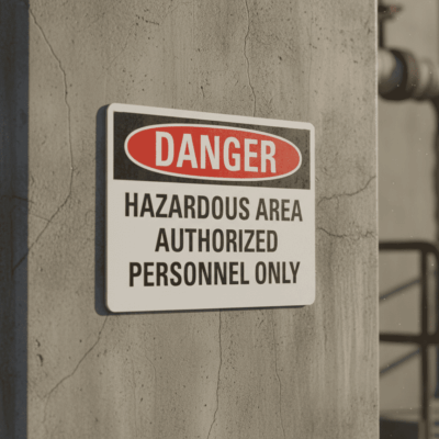 Danger Hazardous Area Authorized Personnel Only