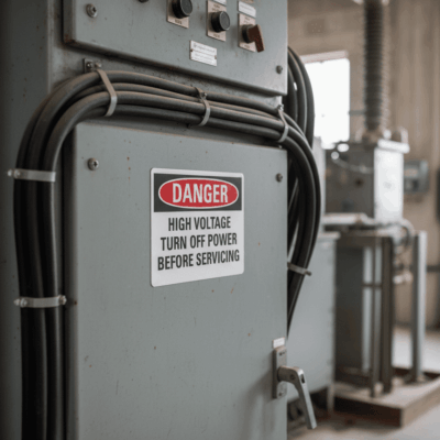 Danger High Voltage Turn Off Power Before Servicing
