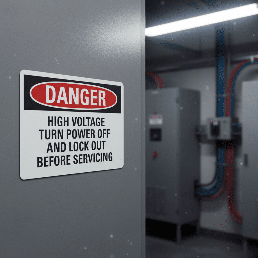 Danger High Voltage Turn Power Off And Lock - Image 2