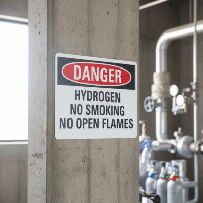 Danger Hydrogen No Smoking No Open Flames