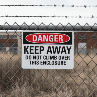 Danger Keep Away Do Not Climb Over This Enclosure