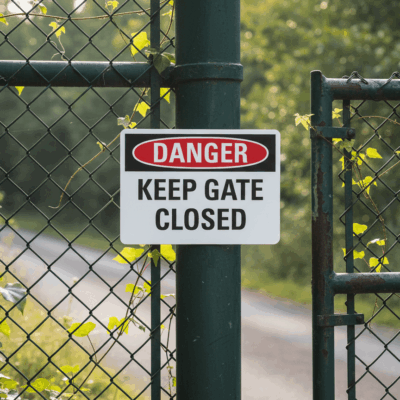 Danger Keep Gate Closed