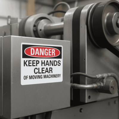 Danger Keep Hands Clear Of Moving Machinery