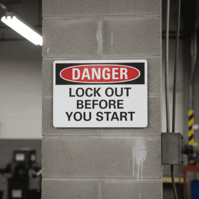 Danger Lock Out Before Start