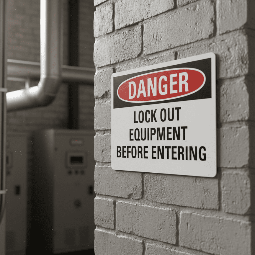 Danger Lock Out Equipment Before Entering - Image 2