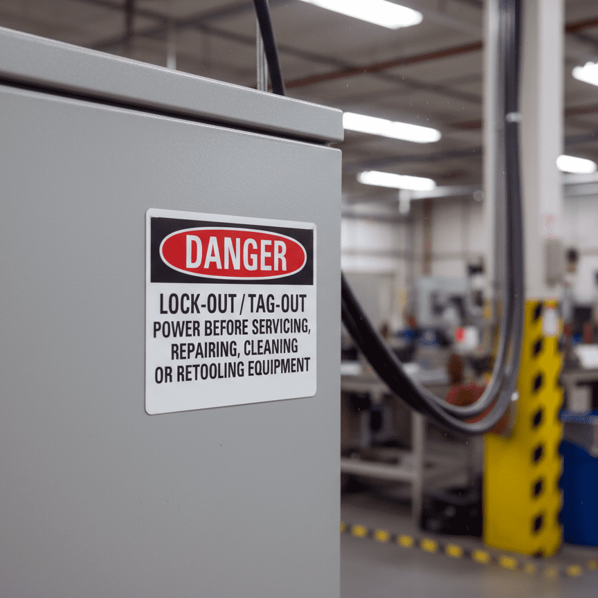 Danger Lock Out/Tag Out Power Before Servicin - Image 2