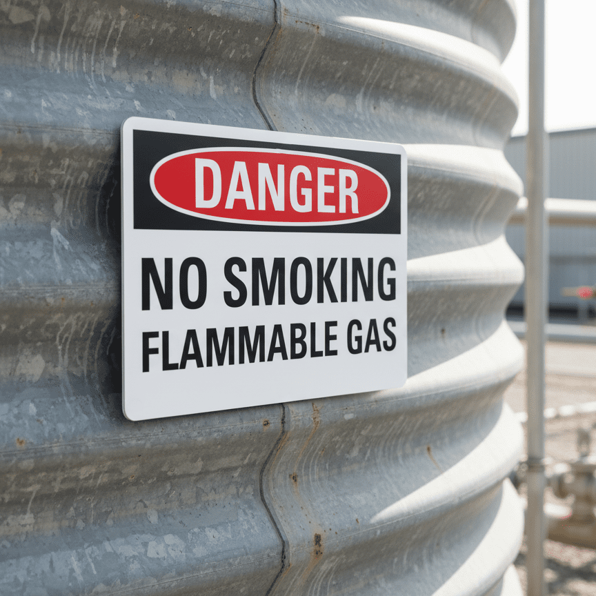 Danger No Smoking Flammable Gas