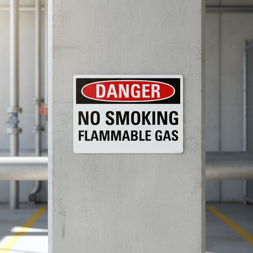 Danger No Smoking Flammable Gas - Image 2