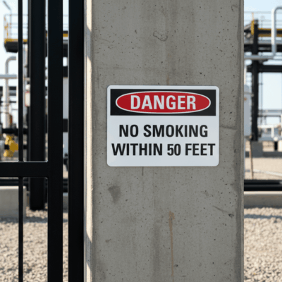 Danger No Smoking Within 50 Feet