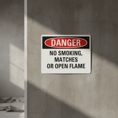 Danger No Smoking Matches Or Open Flame