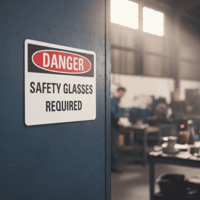 Danger Safety Glasses Required