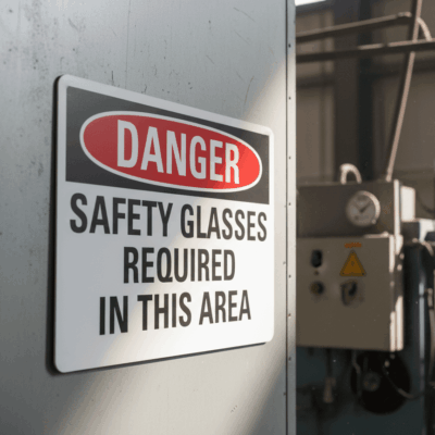 Danger Safety Glasses Required In This Area