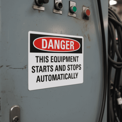 Danger This Equipment Starts And Stops