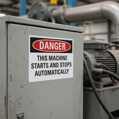 Danger This Machine Starts And Stops Automatically