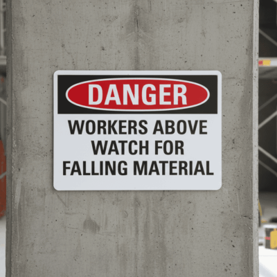 Danger Workers Above Watch For Falling Material