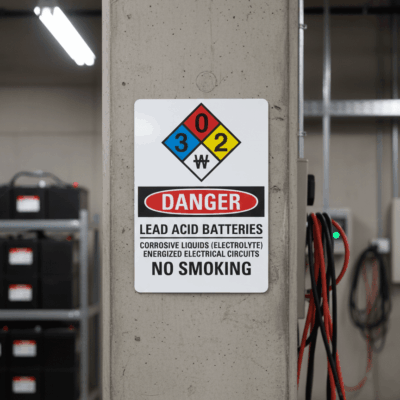 Danger Lead Acid Batteries Corrosive Liquids