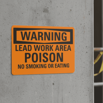 Warning Lead Work Area Poison No Smoking Or Eating
