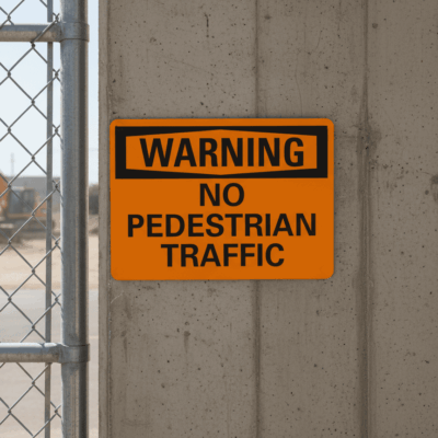 Warning No Pedestrian Traffic