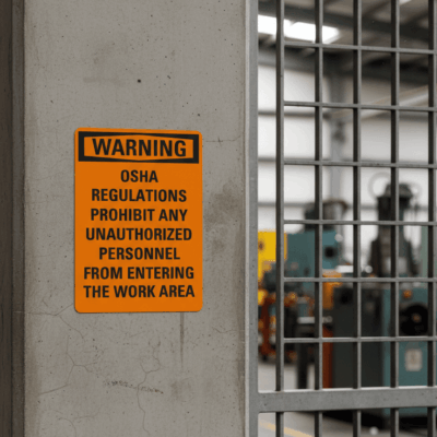 Warning Osha Regulations Prohibit Any Unauthorized