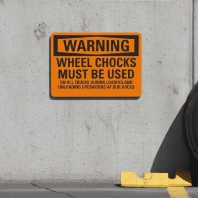 Warning Wheel Chocks Must Be Used On All Trucks