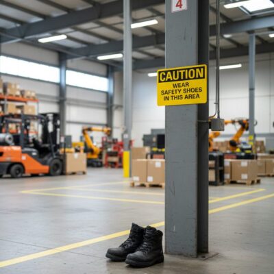 Caution Wear safety shoes in this area