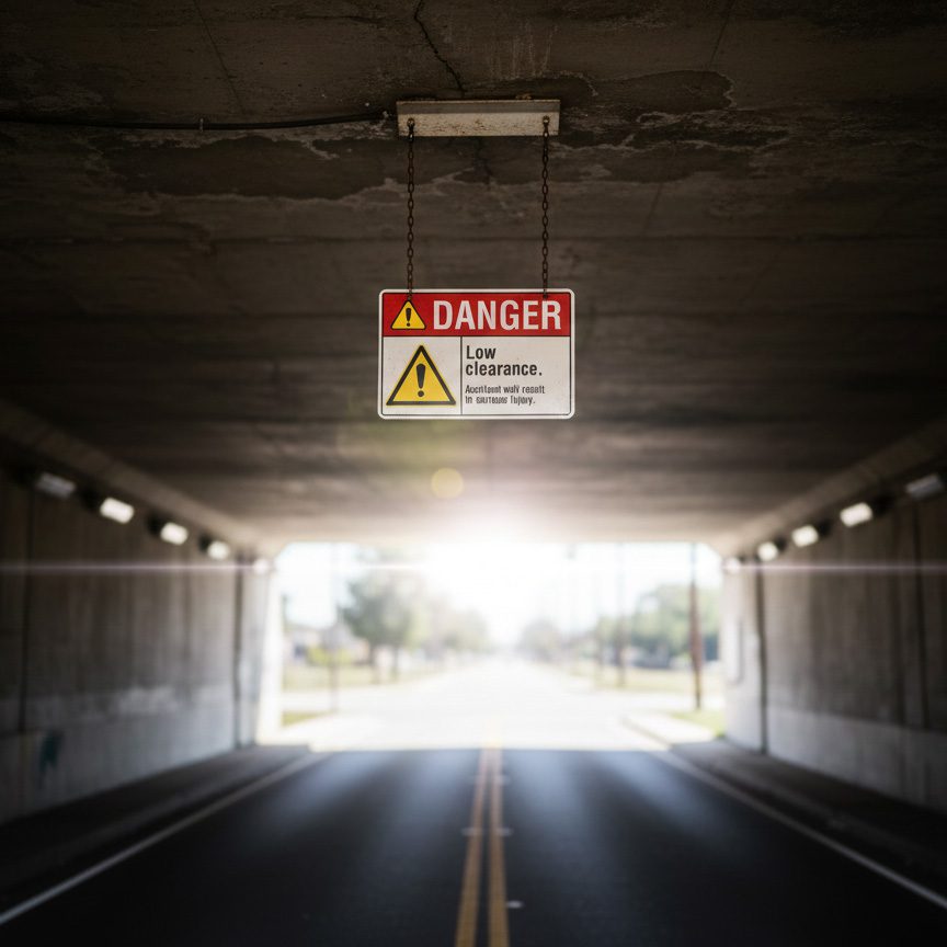 Danger Low clearance. Accident will result in serious - Image 2