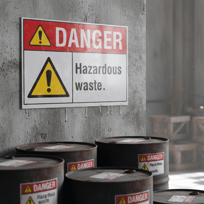 Danger Hazardous waste.
