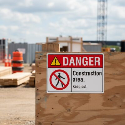 Danger Construction area. Keep out.