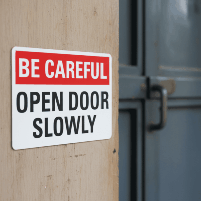 Be Careful Open Door Slowly