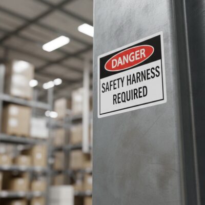 Danger Safety harness required