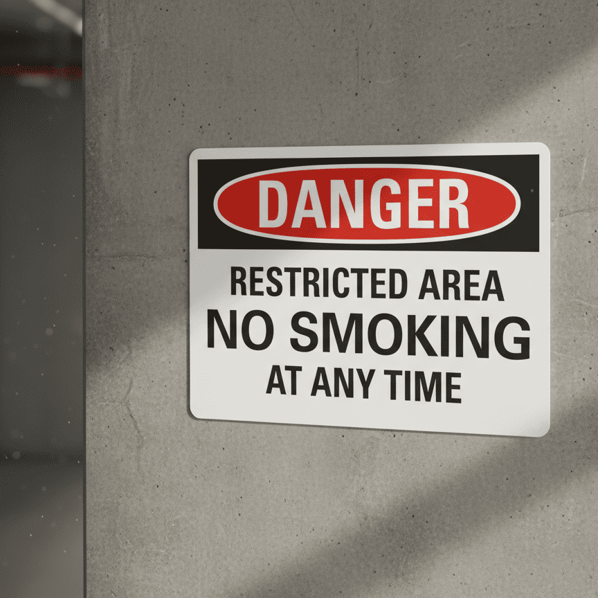 Danger Restricted area no smoking at any time - Image 2