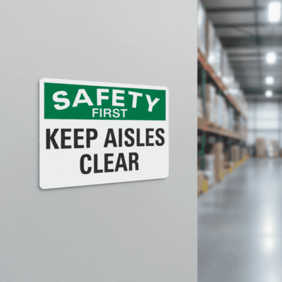 Safety First Keep Aisles Clear