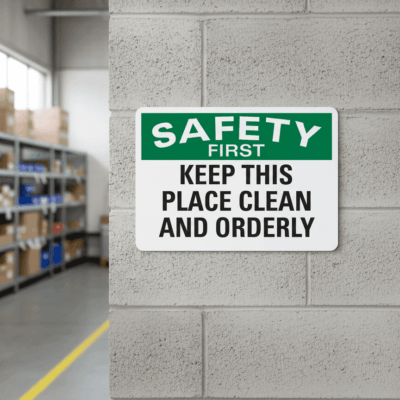 Safety First Keep This Place Clean And Orderly