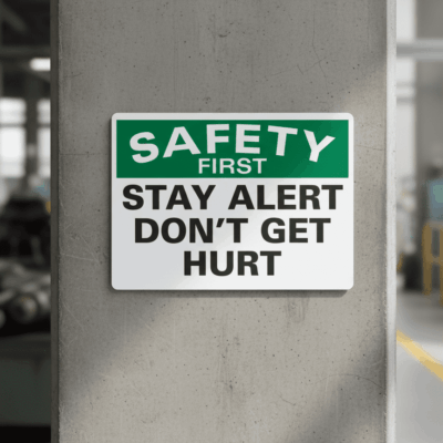 Safety First Stay Alert Don'T Get Hurt