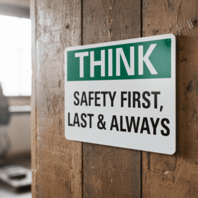 Think Safety First, Last & Always.
