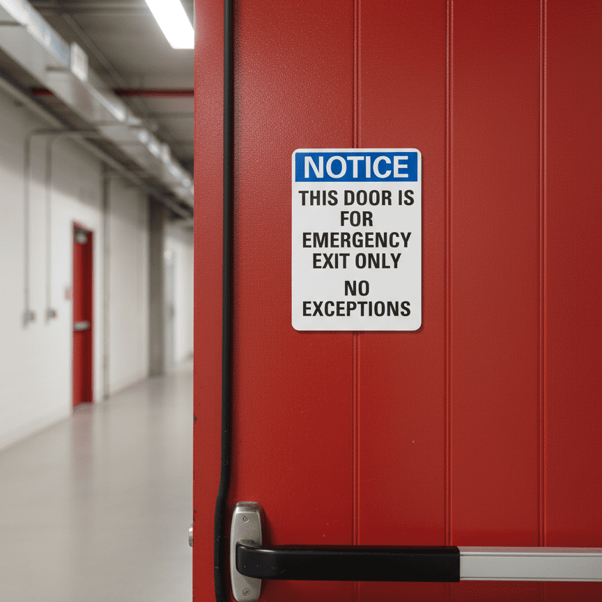 Notice This Door Is For Emergency Exit Only