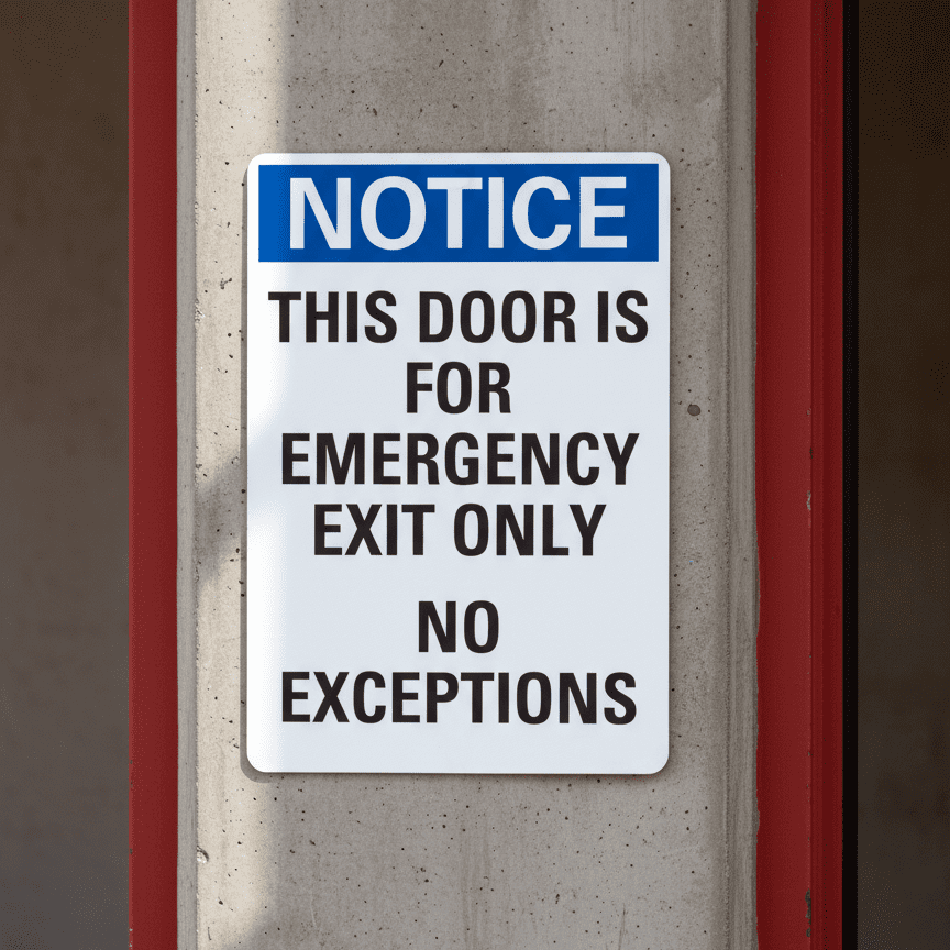 Notice This Door Is For Emergency Exit Only - Image 2