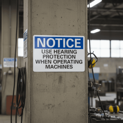 Notice Use Hearing Protection When Operating