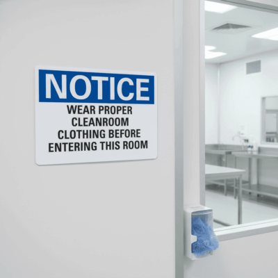 Notice Wear Proper Cleanroom Clothing Before
