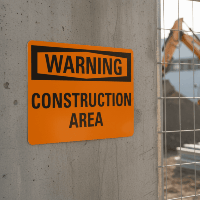 Warning Construction Area